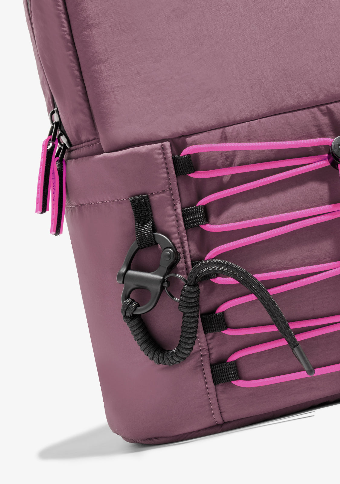 Multi-Pocket Nylon Backpack Pink + Custom Set Fuchsia