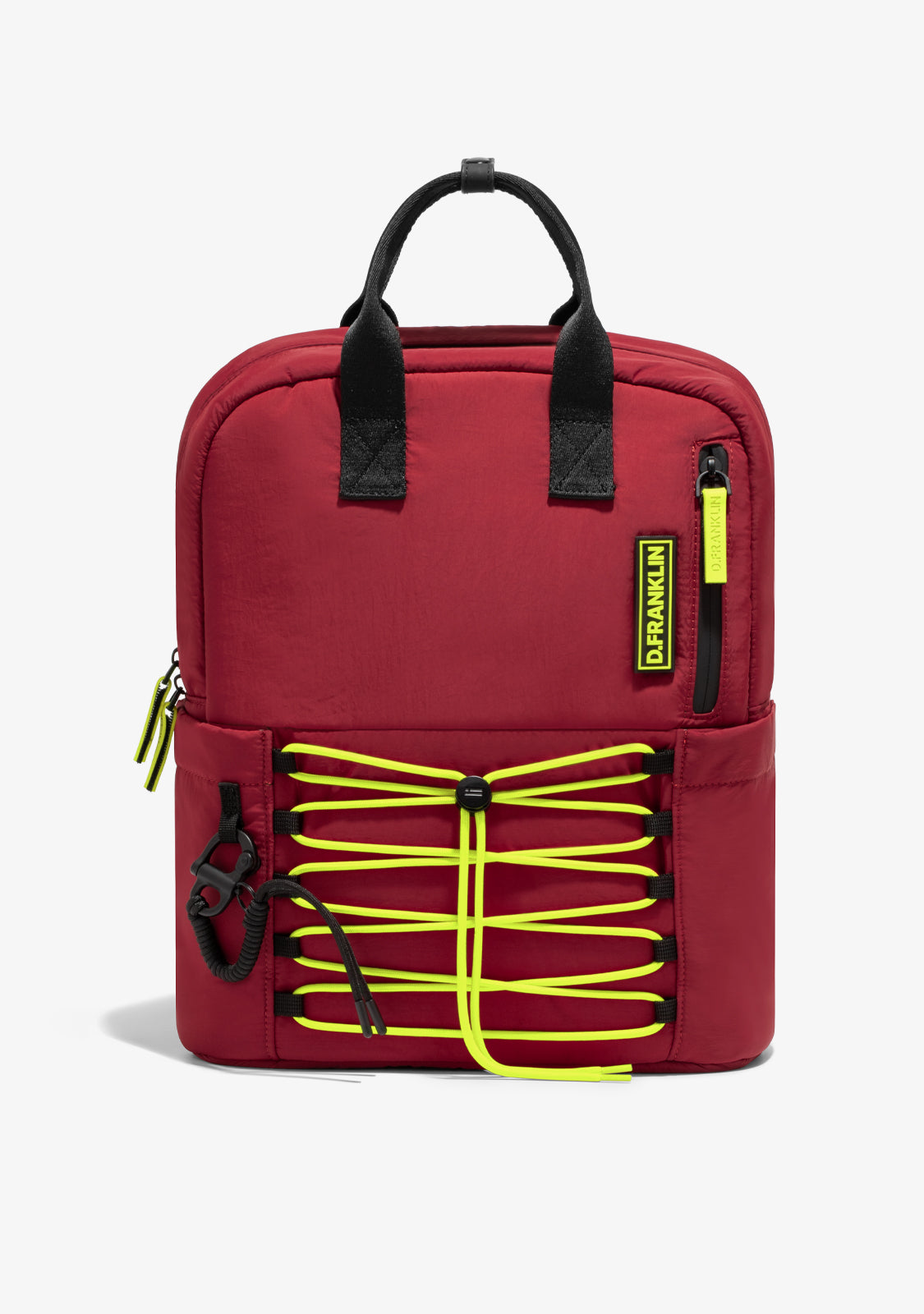 Multi-Pocket Nylon Backpack Red + Custom Set Lime