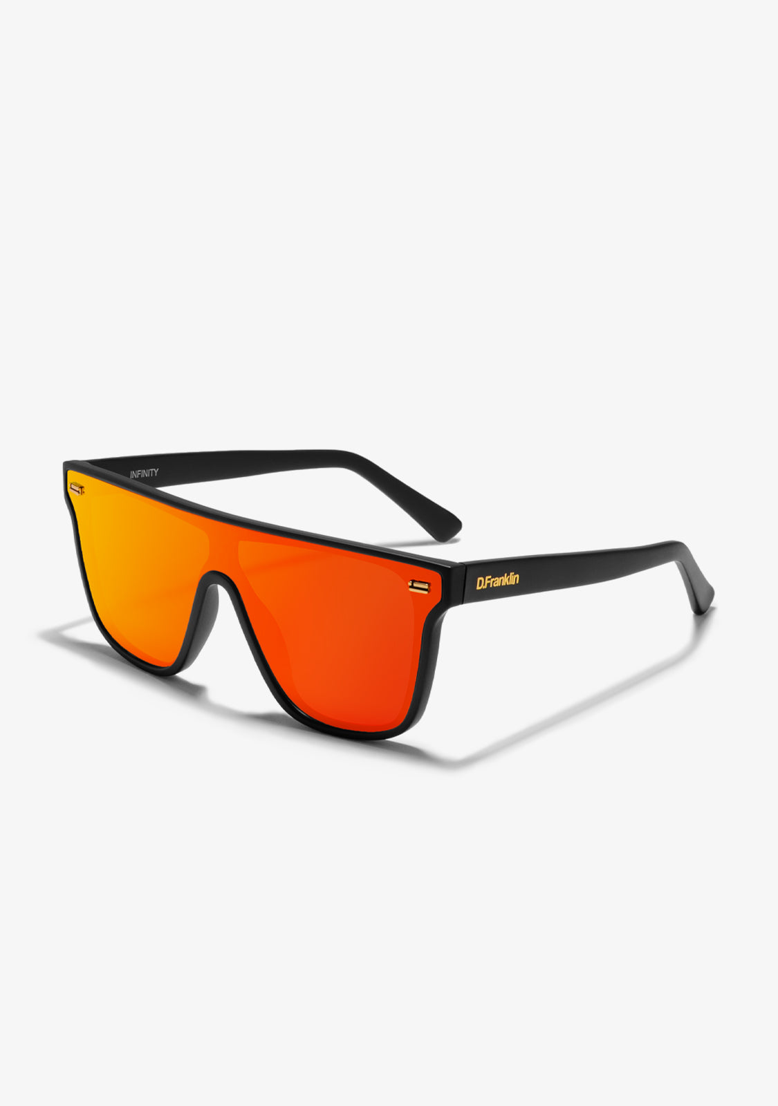 Occhiali da sole rettangolari neri rossi Revo