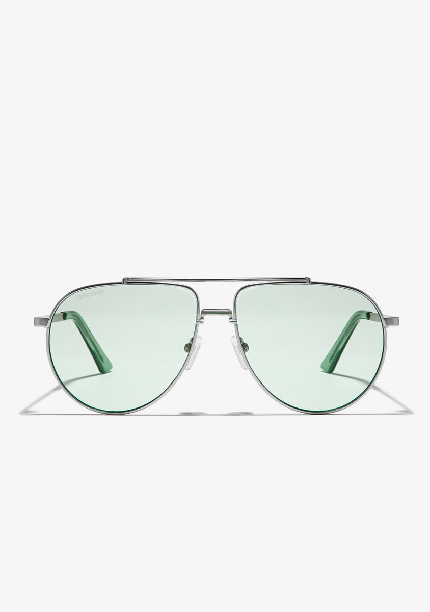 Occhiali da Sole Legacy Aviator Argento / Verde