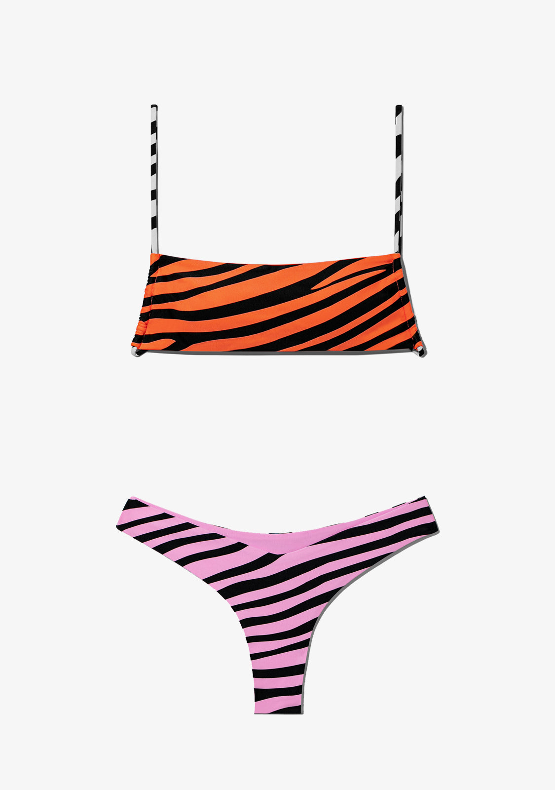 Fiji Top Zebra Orange + Fiji Bottom Zebra Pink Bikini