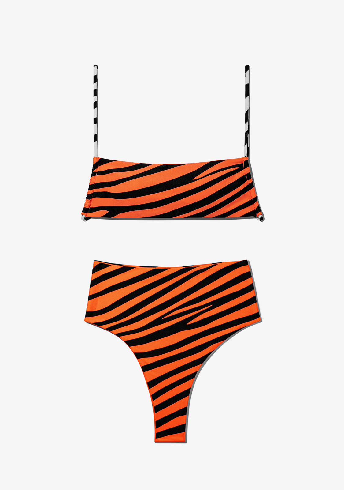 Fiji Top + Maui Bottom Bikini Zebra Orange