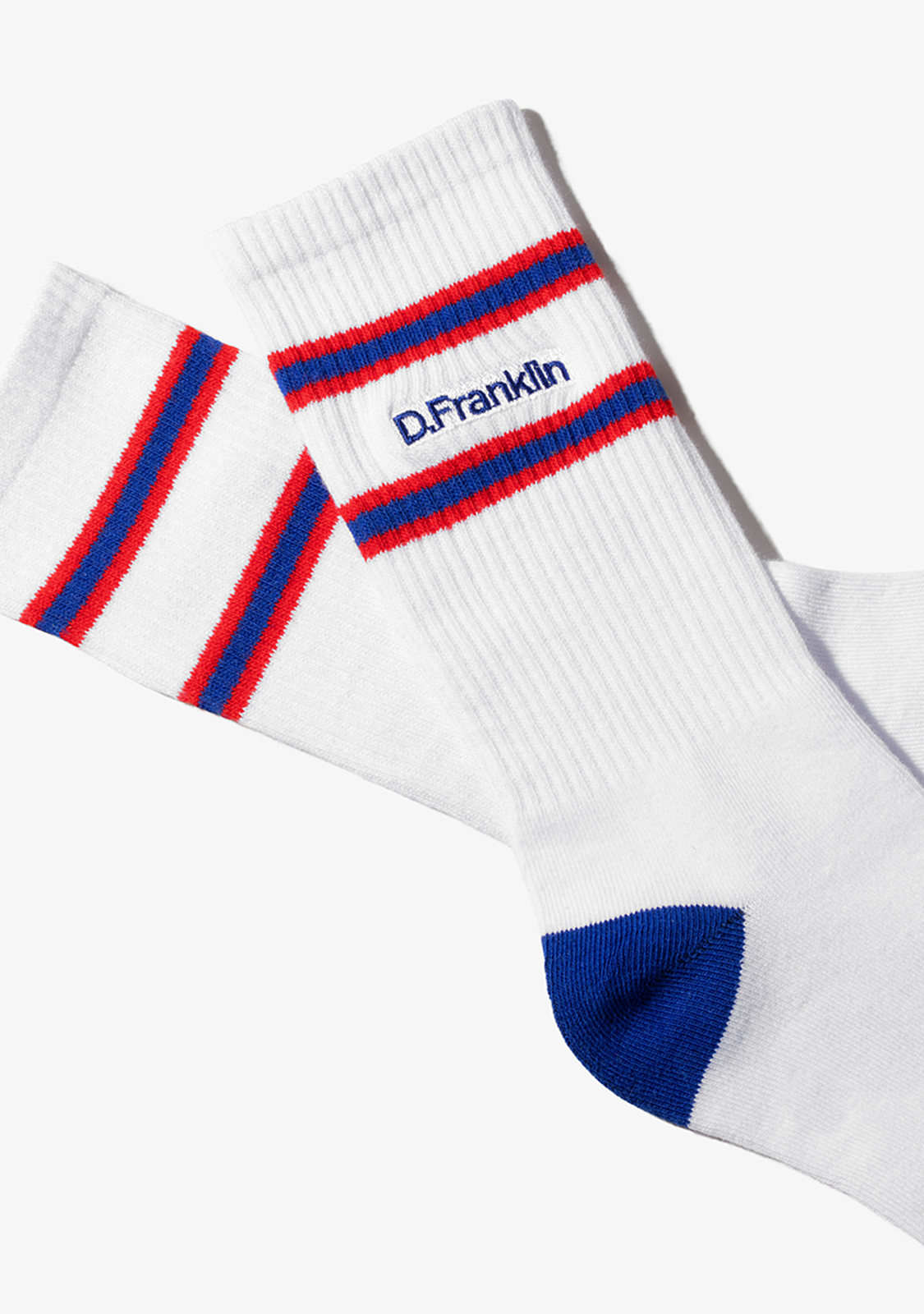 DF 6 Stripes Socks 2 Pack White-Blue