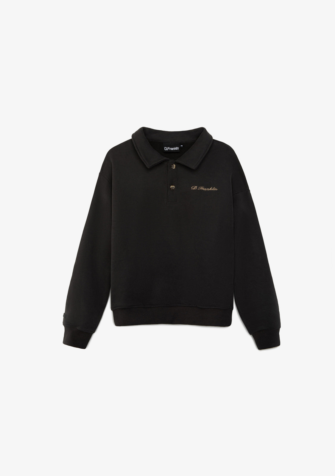 Cropped Polo Sweatshirt Anthracite