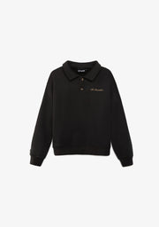 Cropped Polo Sweatshirt Anthracite