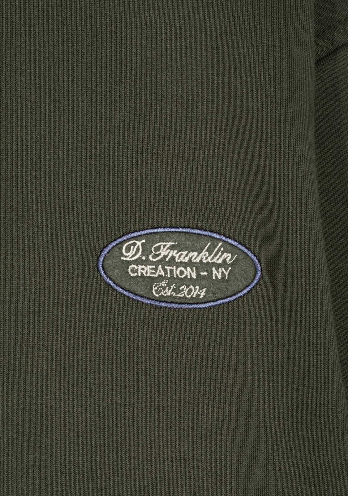 Contrast Collar Army Green Polo Sweatshirt
