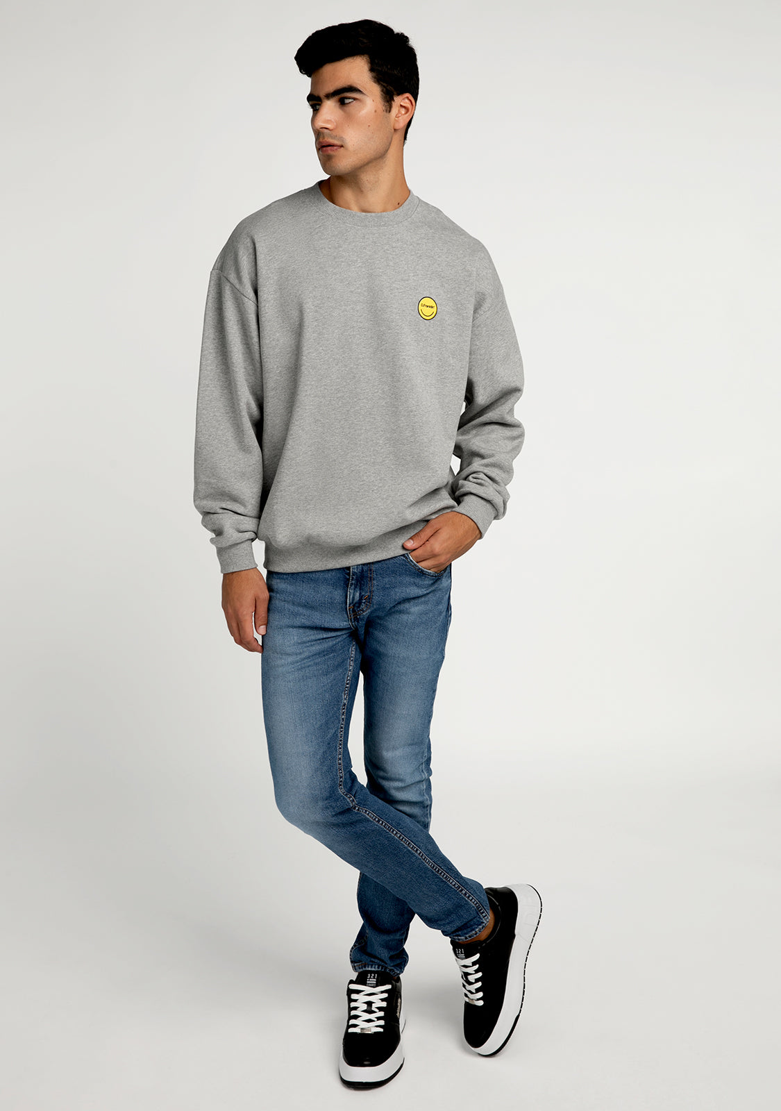 Sweatshirt Smiley Grey