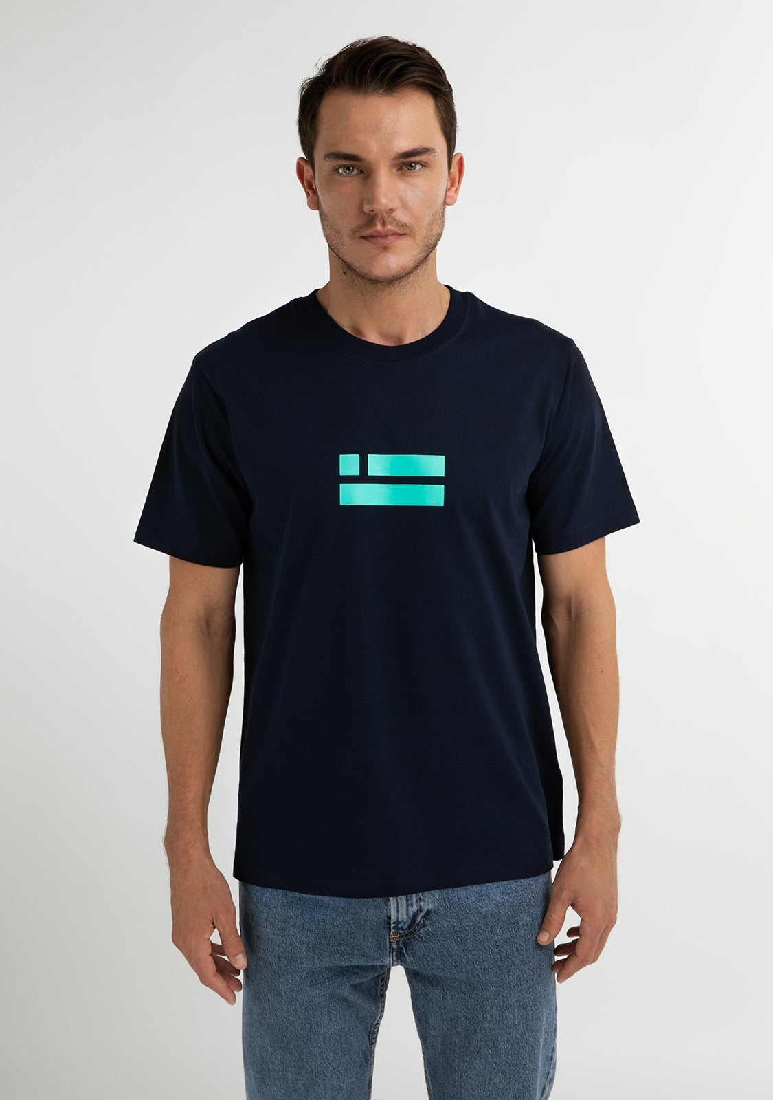 Flag T-Shirt Navy / Light Blue