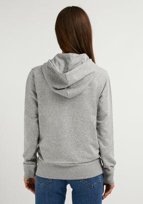 Embroidery  Logo Zip Hoodie Grey